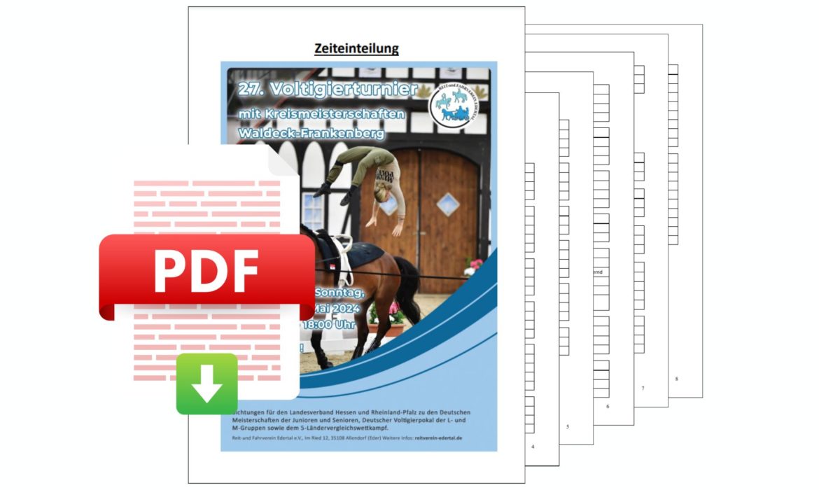 Die Zeiteinteilung ist da! Voltigierturnier am 25. und 26. Mai 2024